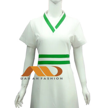 Đồng phục spa trắng viền xanh AS0041