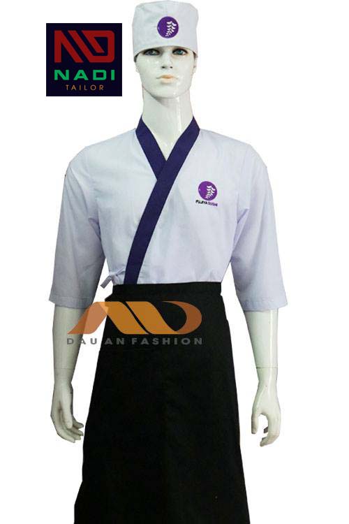 Đồng phục bếp cao cấp - Nâng tầm phong cách nhà hàng khách sạn Áo bếp Nhật bản có thể thay đổi màu sắc chủ đạo và màu viền áo tùy theo yêu cầu của nhà hàng khách sạn