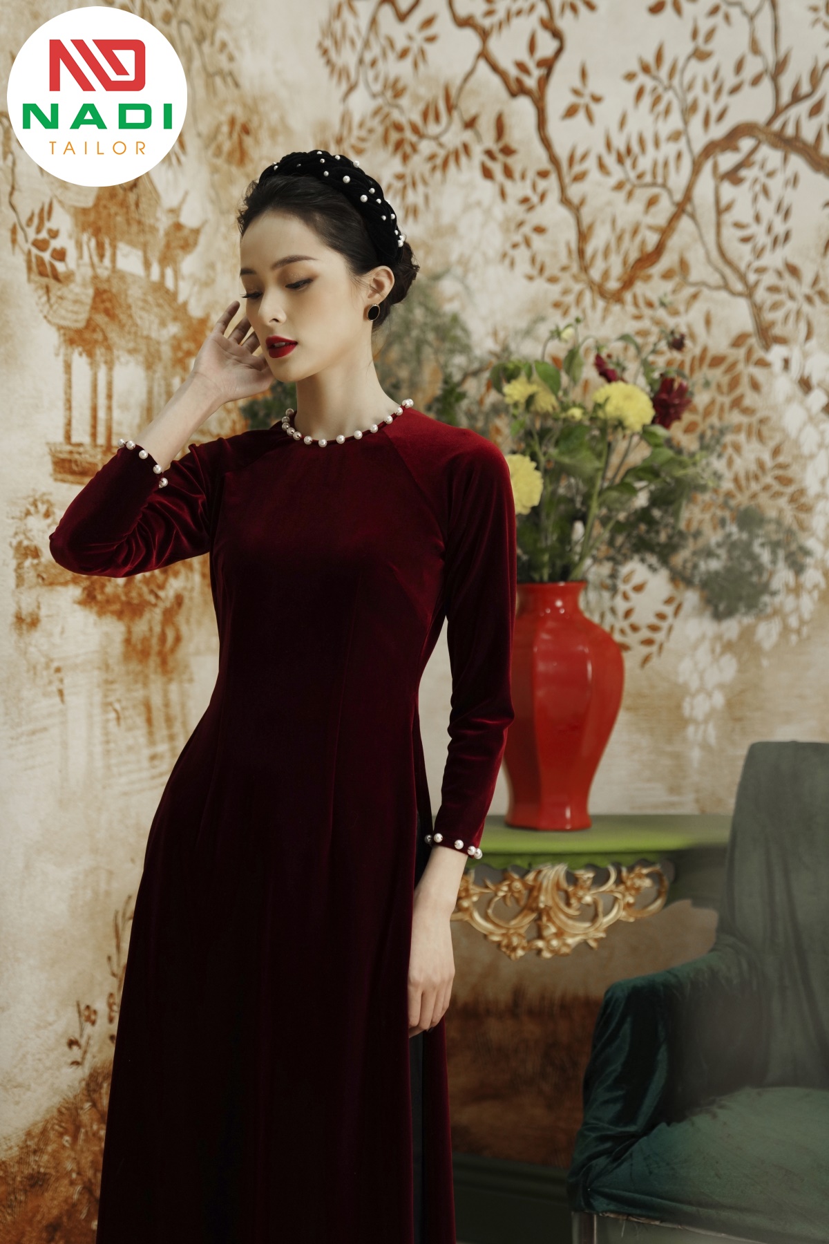 Áo Dài Đồng Phục Công Sở Đẹp - Kinh Nghiệm Đặt May Áo dài cổ tròn