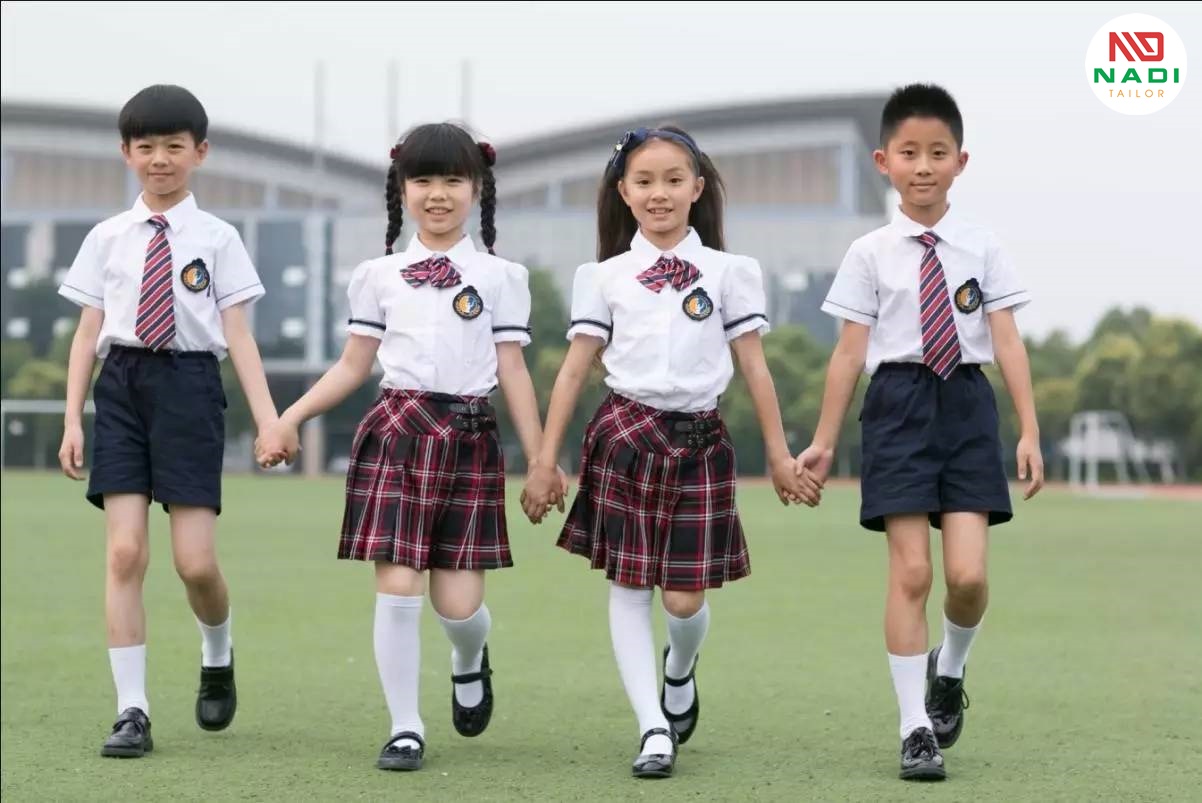 Thiết kế kẻ caro đẹp mắt, giúp các em học sinh tự tin vô cùng Lựa chọn thiết kế đồng phục học sinh tiểu học