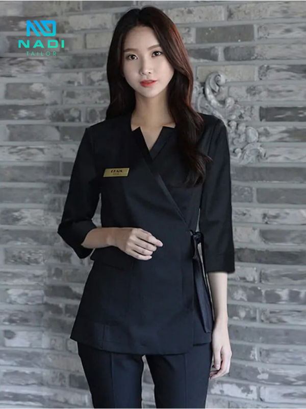 Đồng phục spa màu đen đẹp, thanh lịch & chất lượng