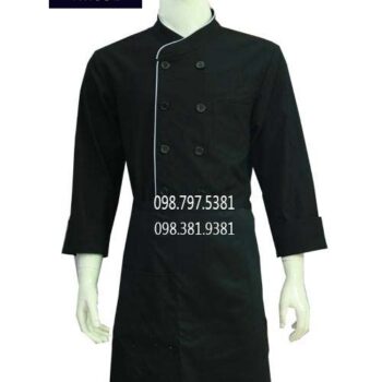 Áo Bếp Màu Đen Viền Xám Tay Dài Dành Cho Nam