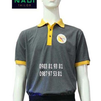 Áo Thun Nam Phục Vụ Xám Phối Vàng