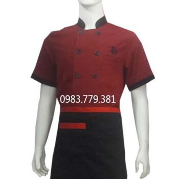 Tạp Dề Bếp Nam Thân Đen Phối Đỏ