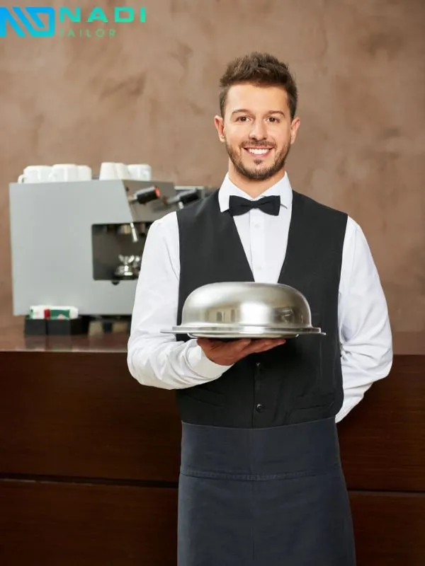 Áo gile phối nơ cổ cho nhân viên lễ tân cao cấp