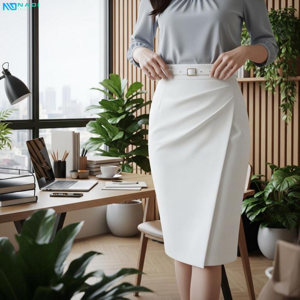 Đặc điểm nổi bật của chân váy công sở màu trắng