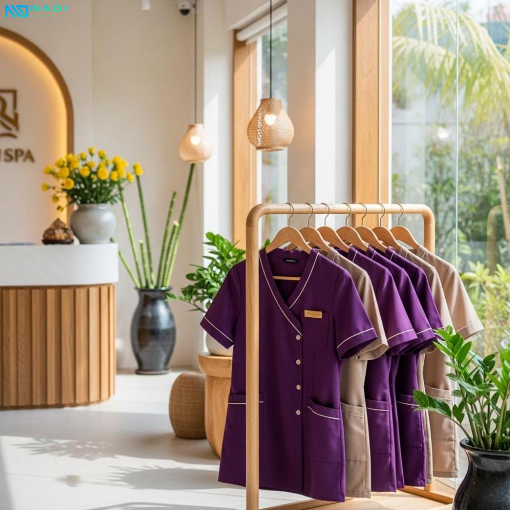 Lưu ý khi lựa chọn đồng phục spa màu tím Lưu ý khi lựa chọn đồng phục spa màu tím