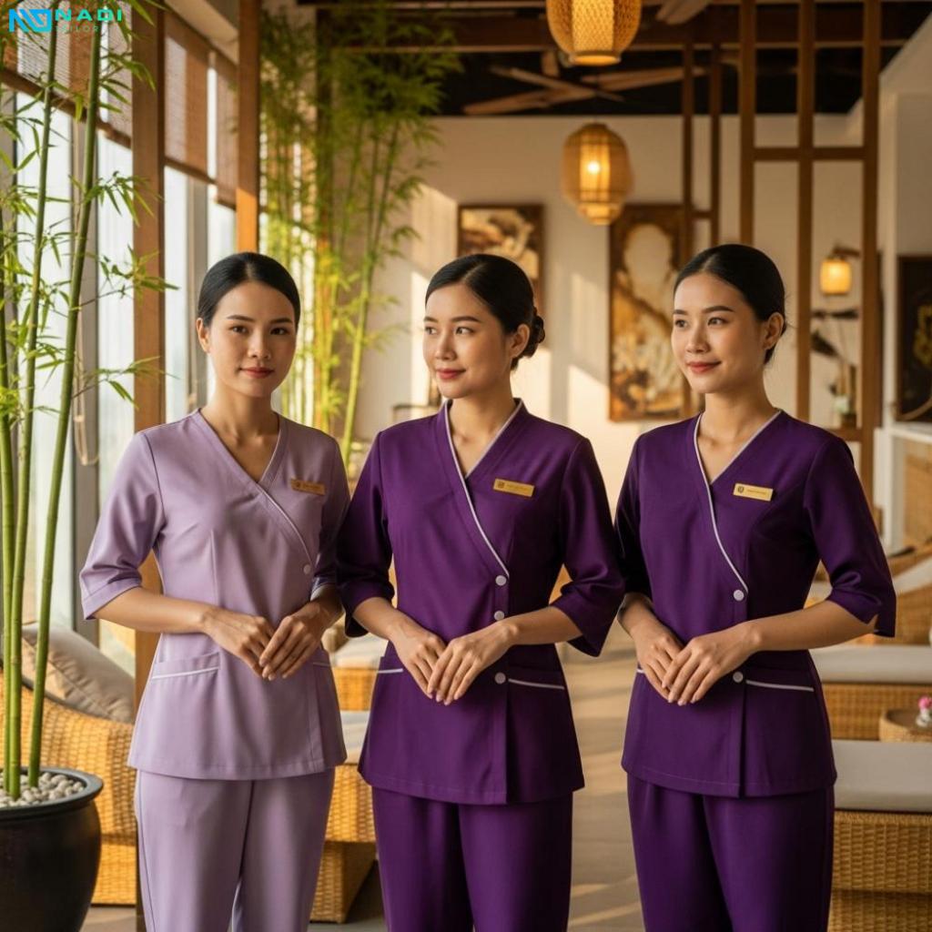 Ý nghĩa và xu hướng sử dụng đồng phục spa màu tím Ý nghĩa và xu hướng sử dụng đồng phục spa màu tím