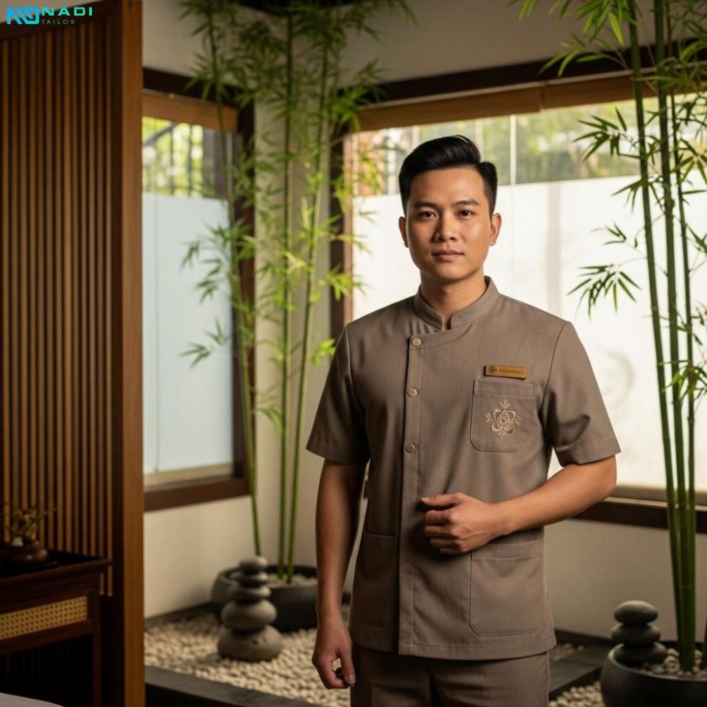 Các kiểu dáng và thiết kế đồng phục spa nam phổ biến Các kiểu dáng và thiết kế đồng phục spa nam phổ biến