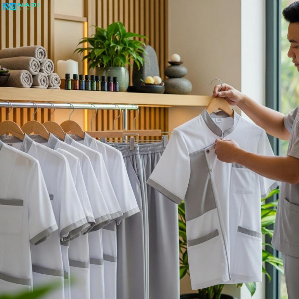 Quy trình đặt may và lựa chọn nhà cung cấp đồng phục spa nam Quy trình đặt may và lựa chọn nhà cung cấp đồng phục spa nam