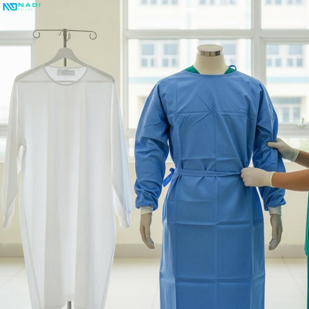 Vật liệu và thiết kế áo choàng y tế