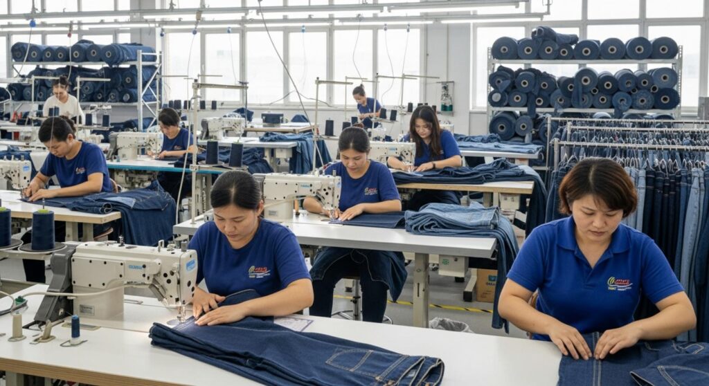 Xưởng May Quần Jean Theo Yêu Cầu - Quy Trình Chuyên Nghiệp